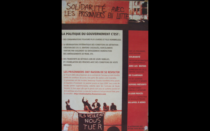 affiche solidarités procès mutins de Clairvaux, 2004 