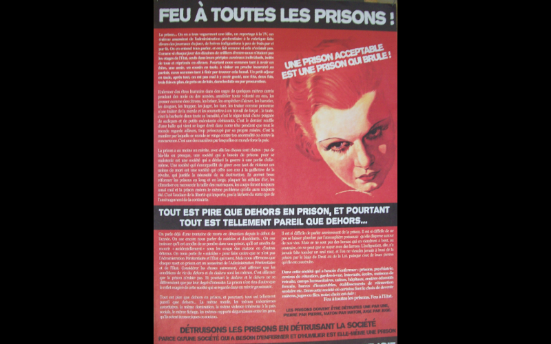 affiche feu à toutes prisons, 2009, 60 x 80. 