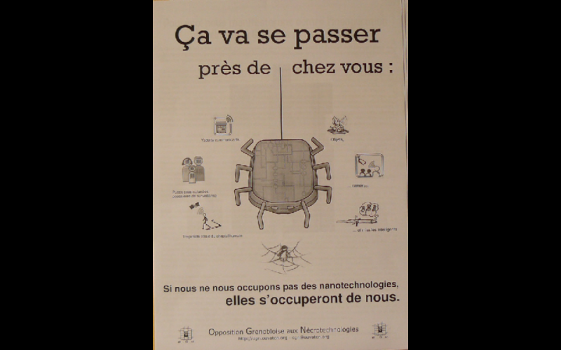 affiche contre nanotechnologies, Grenoble 