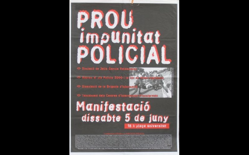 N°173 Campgna contra la impunitat policial Barcelona avant mai 2000 MF Esp. 70x100 