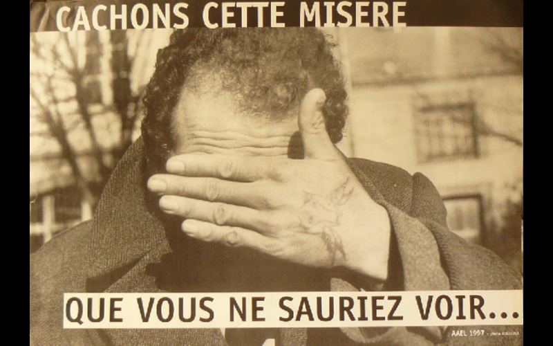 affiche cachons cette misère, AAEL, Toulouse, 1997 