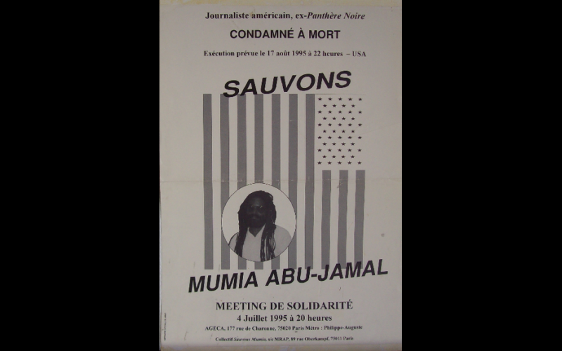 affiche meeting pour Mumia, Paris, 1995 