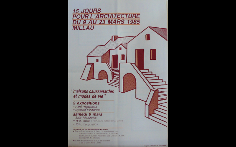 affiche expo architecture Larzac, 1992 