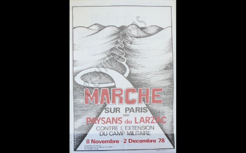affiche marche larzac-paris 1978 blanche 