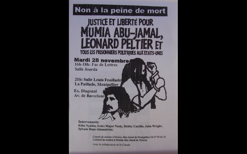 affiche journée pour Mumia, Montpellier 