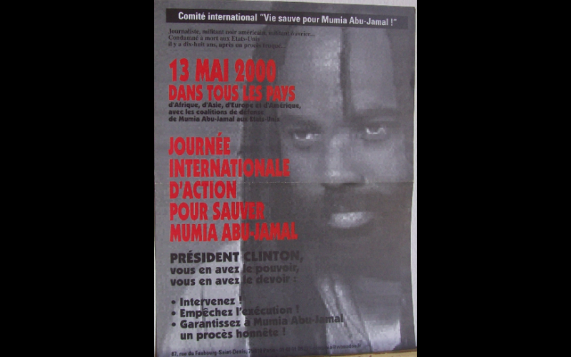 affiche journée internationale pour Mumia, Paris, 2000 