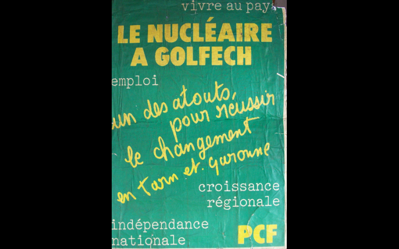 1981 (août) - affiche pronucléaire PCF (Parti Communiste Français). 