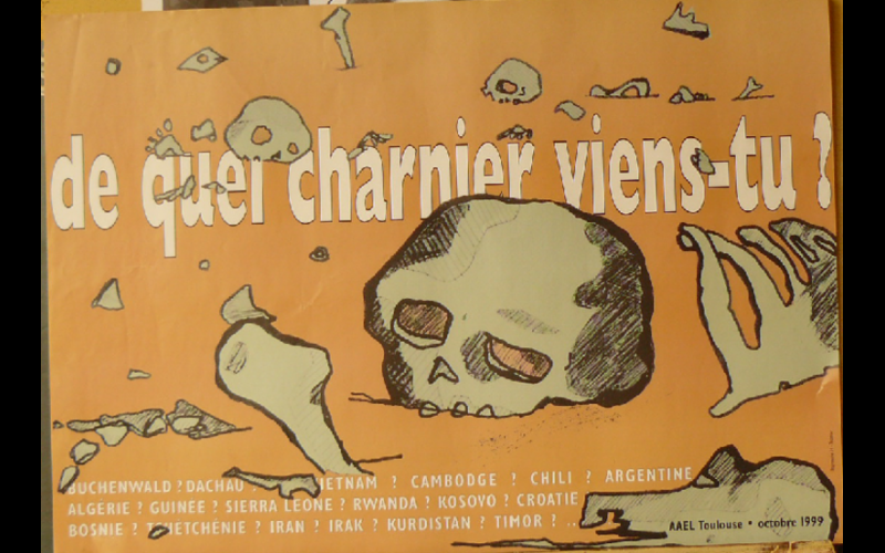 affiche charniers, AAEL, Toulouse, 1999 