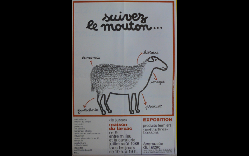 affiche expo mouton Larzac, 1986 
