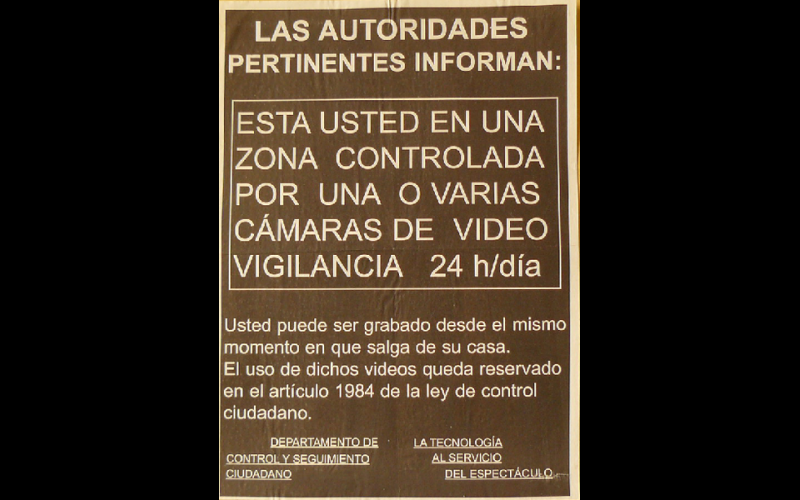 affiche contre vidéosurveillance, Espagne 