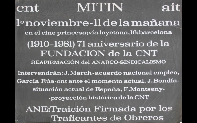 N°236 CNT-AIT Barcelona nov.1981 MF Esp. 60x43 