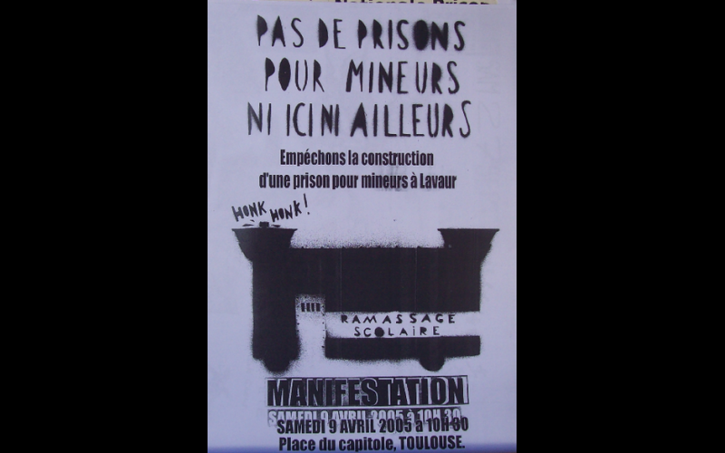 affiche manif anti-EPM Lavaur, Toulouse, 2005 