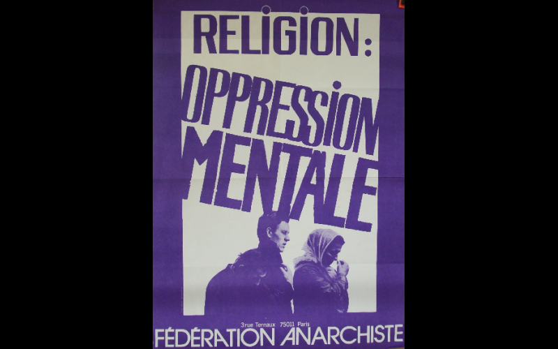 affiche sur la religion, Fédération Anarchiste 