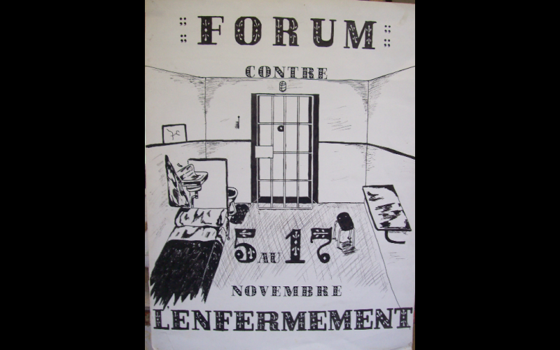 affiche forum contre l'enfermement Toulouse, 1982 