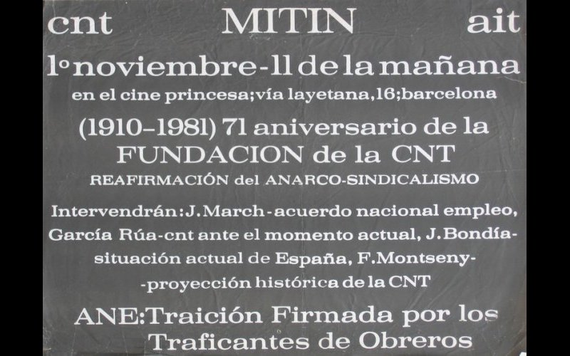 N°236 CNT-AIT Barcelona nov.1981 MF Esp. 60x43 