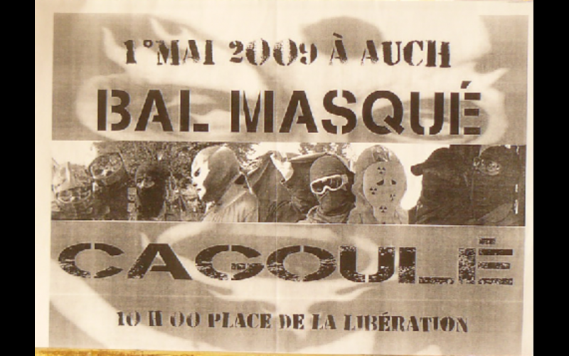 affiche manif masquée, Auch, 2009 
