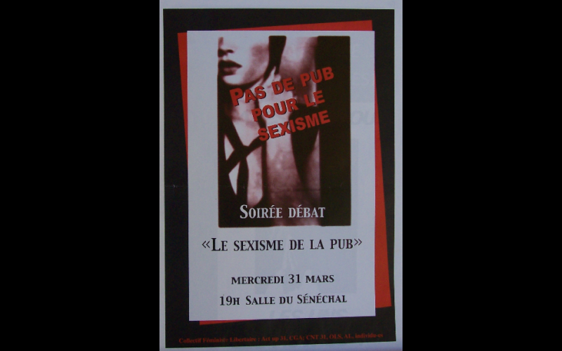 affiche débat sexisme dans la pub, Collectif féministe libertaire, Toulouse 