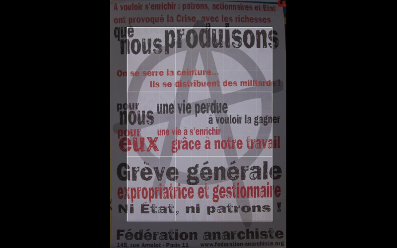 affiche grève générale, Fédération Anarchiste 