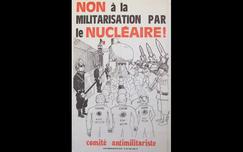 affiche militarisation du nucléaire, comité antimilitariste, Paris 