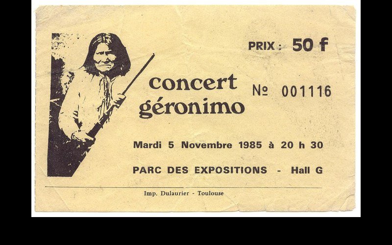 billet concert SCALP, Toulouse, 1985 