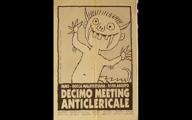 affiche meeting anticlérical, Italie 